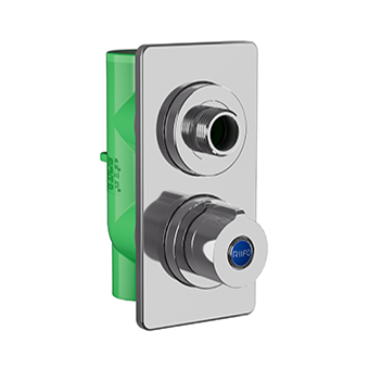 AZ105PPR暗装瓷芯角阀DN20（绿）（加高型）（不锈钢面板）